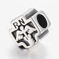 Perles européennes en acier inoxydable 304&nbsp;STAS-H440-96AS