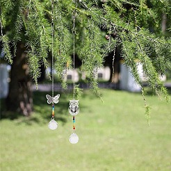 Pendenti in cristallo catene da tirare a forma di ventaglio chakra pendenti pendenti&nbsp;AJEW-GF0001-27