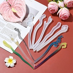 5 stücke 5 stil haarnadel diy silikonformen&nbsp;DIY-YW0009-34