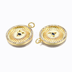 Pendentifs avec zircon cubiques à micro-pavés en laiton&nbsp;ZIRC-N039-132-NF
