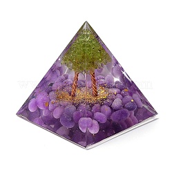 Générateurs d'énergie de résine de pyramide d'orgonite&nbsp;DJEW-PW0012-020B