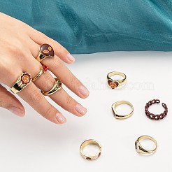 9 Stück 9 Stil Herz & Panzerkette & ovale Ringe&nbsp;RJEW-LS0001-57