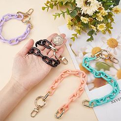 6 Stück 6 Farben undurchsichtige Acryl-Kabelketten-Armbänder&nbsp;HJEW-CA0001-33