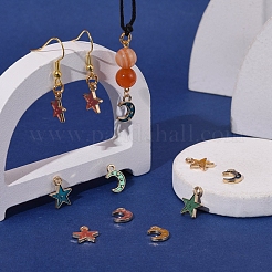 80pcs 8 Arten Legierungs-Emaille-Charms&nbsp;ENAM-LS0001-25LG