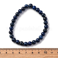 Lapis lazuli naturelles bracelets élastiques en perles rondes&nbsp;BJEW-F202-04