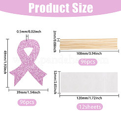 12 Beutel Oktober Brustkrebs rosa Bewusstseinsband Papier Glitzerpulver Kucheneinsätze&nbsp;DIY-CA0007-71