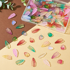 120 Stück 2 Stile Herbst Thema zweifarbige transparente Glasanhänger&nbsp;EGLA-TA0013-49