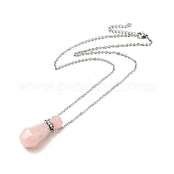 Colliers pendentif bouteille de parfum en pierre mélangée naturelle et synthétique à facettes ouvertes pour femmes&nbsp;NJEW-F296-03P
