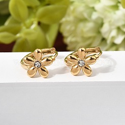 Pendientes de aro de acero inoxidable 304 con rhinestone para el día de San Valentín&nbsp;EJEW-P344-04G