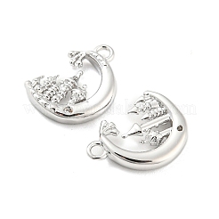 Pendentifs avec zircon cubiques à micro-pavés en laiton&nbsp;KK-E090-20P