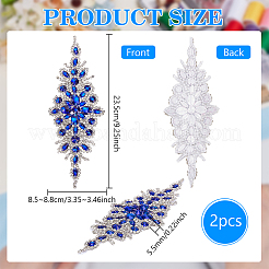 Blumen-Polyester- und Strass-Stickgarn zum Aufbügeln/Aufnähen&nbsp;AJEW-WH0596-454