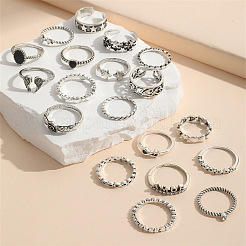 19 Stück Fingerring-Sets aus Emaille-Legierung&nbsp;FS-WG6B9E0-01