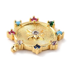 Pendenti in micro pavè di zirconi colorati in ottone ecologico&nbsp;ZIRC-C027-06G-02-RS