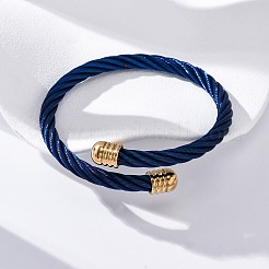 Bracelets joncs torques en acier inoxydable 304 pour femmes et hommes&nbsp;BJEW-G584-18G-03