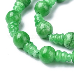 Jade naturel 3-trou brins guru de perles&nbsp;G-K149-44