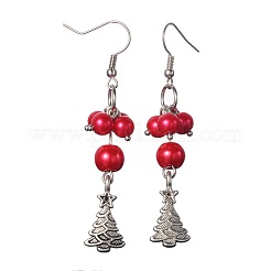 Tema de Navidad mixta de estilo tibetano colgante los pendientes de la aleación&nbsp;EJEW-JE01637