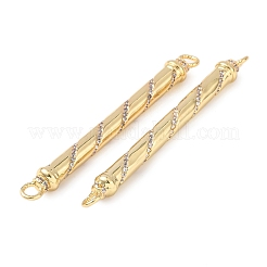 Verbindungsanhänger mit Mikropavé aus Messing mit durchsichtigen Zirkonia-Steinen&nbsp;KK-C143-10G