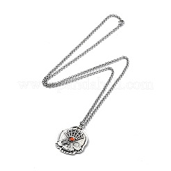 Colliers pendentif tête de mort strass avec chaînes rolo&nbsp;NJEW-F309-09