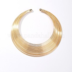 Coole Hip-Hop-Choker-Halsketten aus mehrlagigem Draht mit Manschetten aus Eisen für Damen&nbsp;UO4532-1
