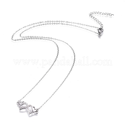 Collares pendientes de circonita cúbica transparente micro pavé de latón&nbsp;NJEW-R256-01
