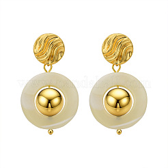 Pendientes colgantes de latón y concha para mujer&nbsp;FS-WG0512D-01