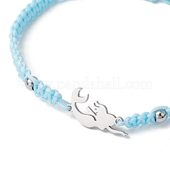Bracciali regolabili in cordino di nylon intrecciato&nbsp;BJEW-JB11597-02
