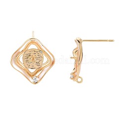Messing Mikro pave klar Zirkonia Ohrstecker Zubehör&nbsp;KK-S364-138