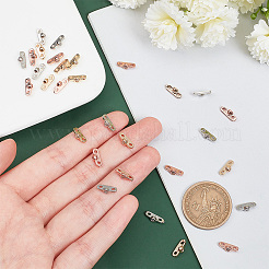 18 Stück 3 Farben Messing Micro Pave klare Zirkonia Schiebecharme&nbsp;KK-GO0001-29