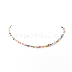 Natürliche Perlen- und Glasperlenkette für Frauen&nbsp;X-NJEW-JN04241