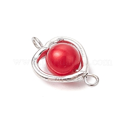 Ciondolo a forma di cuore in perla acrilica con connettore in lega&nbsp;PALLOY-JF03400