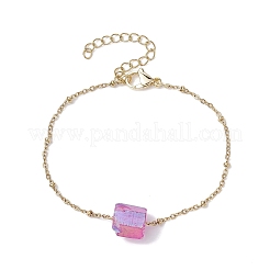Rechteckige Gliederarmbänder aus gefärbtem Naturquarz&nbsp;BJEW-JB09741