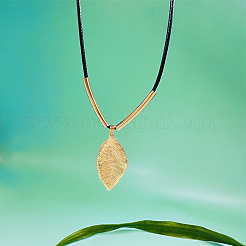 Ensembles de boucles d'oreilles pendantes et de colliers pendentifs en alliage à motif de feuilles&nbsp;FS-WG9FA8E-01