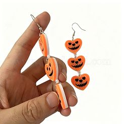 Orecchini pendenti a forma di zucca in acrilico per Halloween&nbsp;WGA1805-01