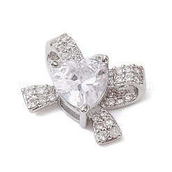 Placage de crémaillère en laiton micro pavé pendentifs en zircone cubique claire&nbsp;KK-H463-10P-01