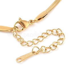 Collane con ciondolo a forma di fiocco con catena a serpente piatta in acciaio inossidabile 304 con perle a conchiglia&nbsp;NJEW-Z046-04G