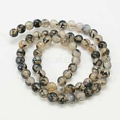 Fili di perle agata grigio naturale &nbsp;G-G390-6mm-07
