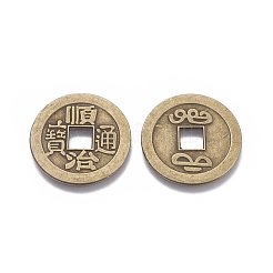 Chinesische Münzanhänger aus Legierung im tibetischen Stil&nbsp;PALLOY-WH0060-01D-NF