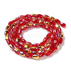 Transparentes perles de verre de galvanoplastie brins&nbsp;GLAA-Q099-F01-05
