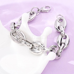 Bracelets en acier inoxydable 304 à maillons en forme de grains de café pour femmes et hommes&nbsp;LS-BJEW-F529-10B-P