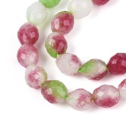 Gefärbt natürlichen weißen Jade Perlen Stränge&nbsp;G-T142-89E
