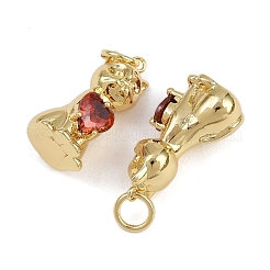 Pendentifs avec zircon cubiques à micro-pavés en laiton&nbsp;KK-B150-08G