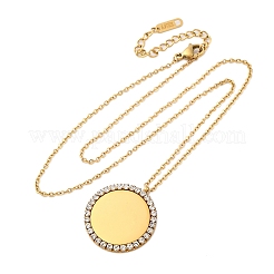Colliers pendentifs en acier inoxydable 304 micro pavé de zircones cubiques pour femmes&nbsp;NJEW-Z065-08G-01