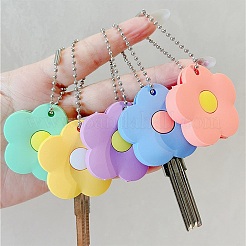 5 portachiavi con cappuccio coprichiave in silicone a forma di fiore colorato&nbsp;AJEW-DJ0005-51
