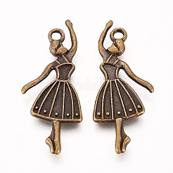 Legierung Tänzerin Charm-Anhänger&nbsp;LS-TIBEP-3773-AB-LF