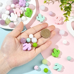 66 set di perle di imitazione in silicone e resina di 9 colori&nbsp;FIND-YW0011-43