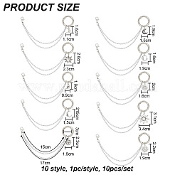 10 Stück 10 Stil 304 Edelstahl dekorative Schuhketten&nbsp;FIND-AB00058