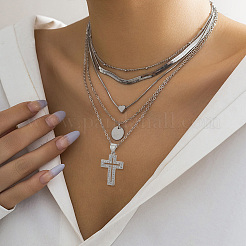 6 pendentif croix en laiton micro pavé de zircone cubique transparente&nbsp;KK-BBC0016-27