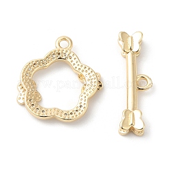 Messing Micro Pave klare Zirkonia Knebelverschlüsse&nbsp;KK-P234-64G