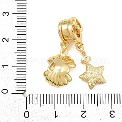 Perline pendenti in ottone con micro pavé di zirconi cubici trasparenti&nbsp;CU-CBAF1EE-08G