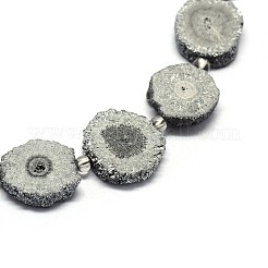 Fili di perle di cristallo di quarzo naturale druzy&nbsp;G-F582-A11